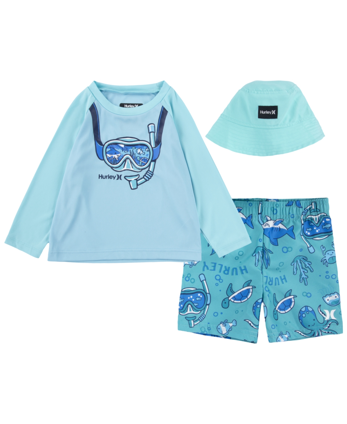 Hurley Baby Boy's Scuba 3piece Swim Set In Aurora Green ModeSens
