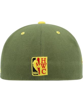Men's x Lids Olive New Jersey Nets Dusty NBA Draft Hardwood Classics Fitted Hat