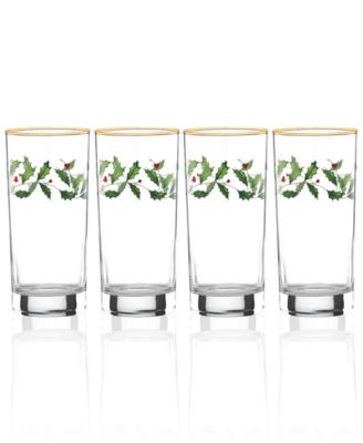 Lenox 849606 Holiday 4-Piece Iced Beverage Glass Set: Highball  Glasses