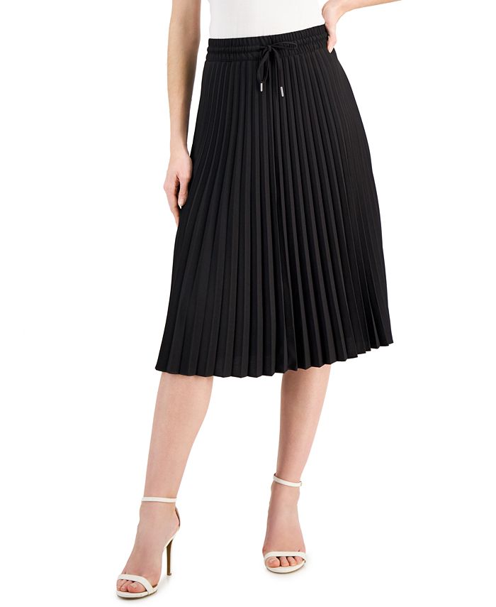 Anne Klein Women's Pleated Drawstring Skirt - Macy's