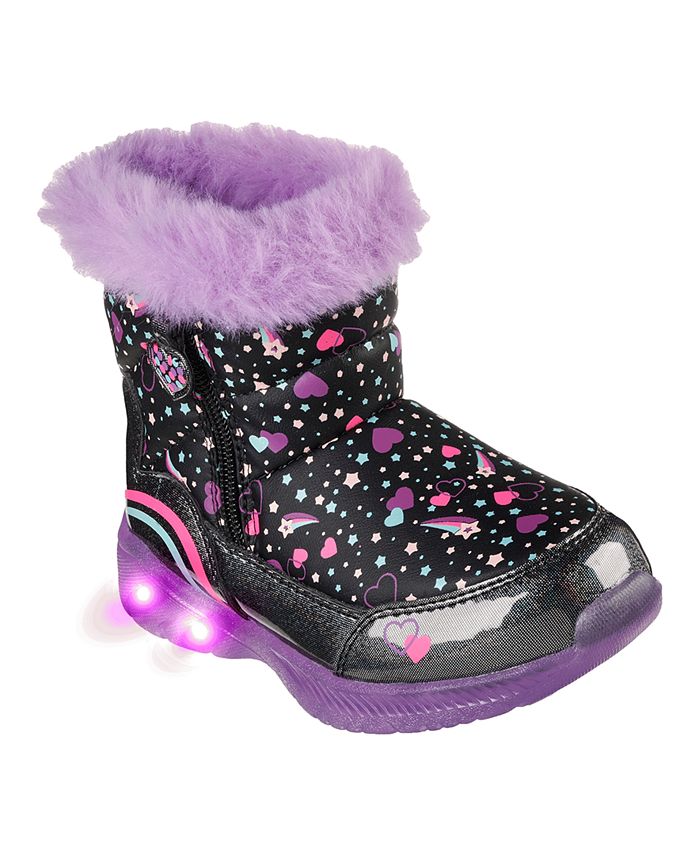 Skechers Toddler Girls Lights- Light-Up Winter Boots from Finish Line -