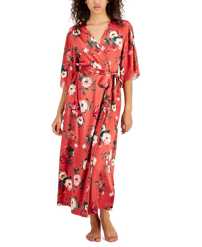 CFXNMZGR Women Sleepwear Set Fashion Lace Floral Print Satin Trim