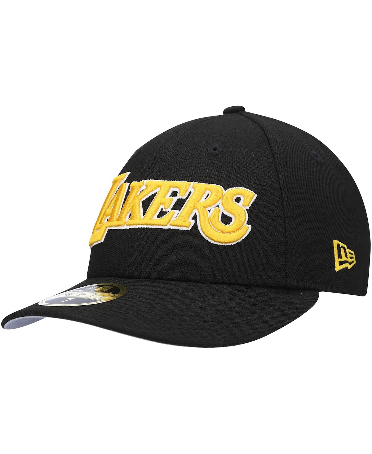 Men's Black Los Angeles Lakers Team Low Profile 59FIFTY Fitted Hat - Black