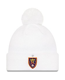 Men's White Real Salt Lake 2021 Jersey Hook Cuffed Knit Hat with Pom