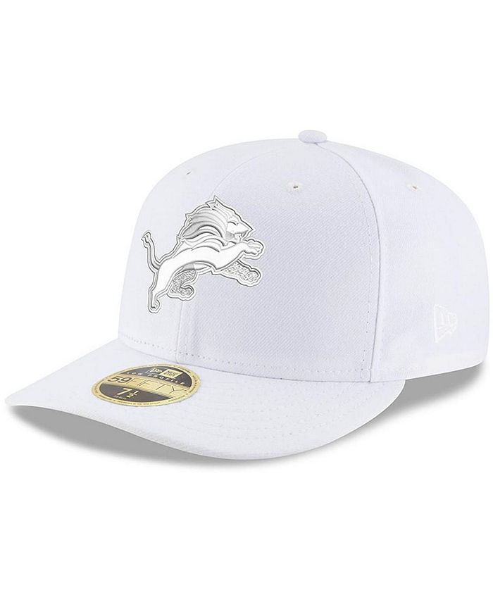 New Era Men's Detroit Lions White on White Low Profile 59FIFTY