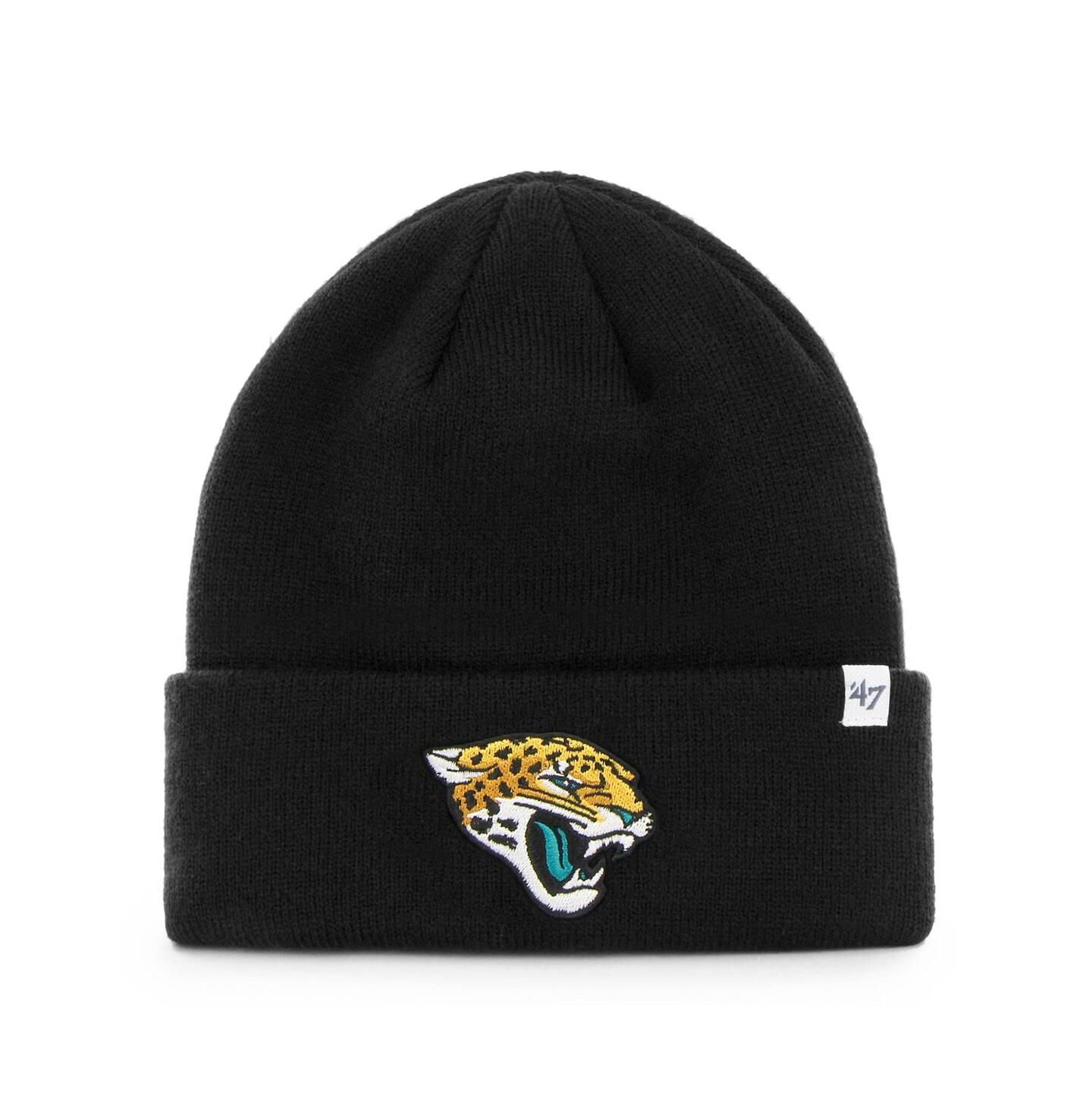 Мужская шапка '47 Brand Black Jacksonville Jaguars Primary Basic Cuffed Knit Hat — фото 1