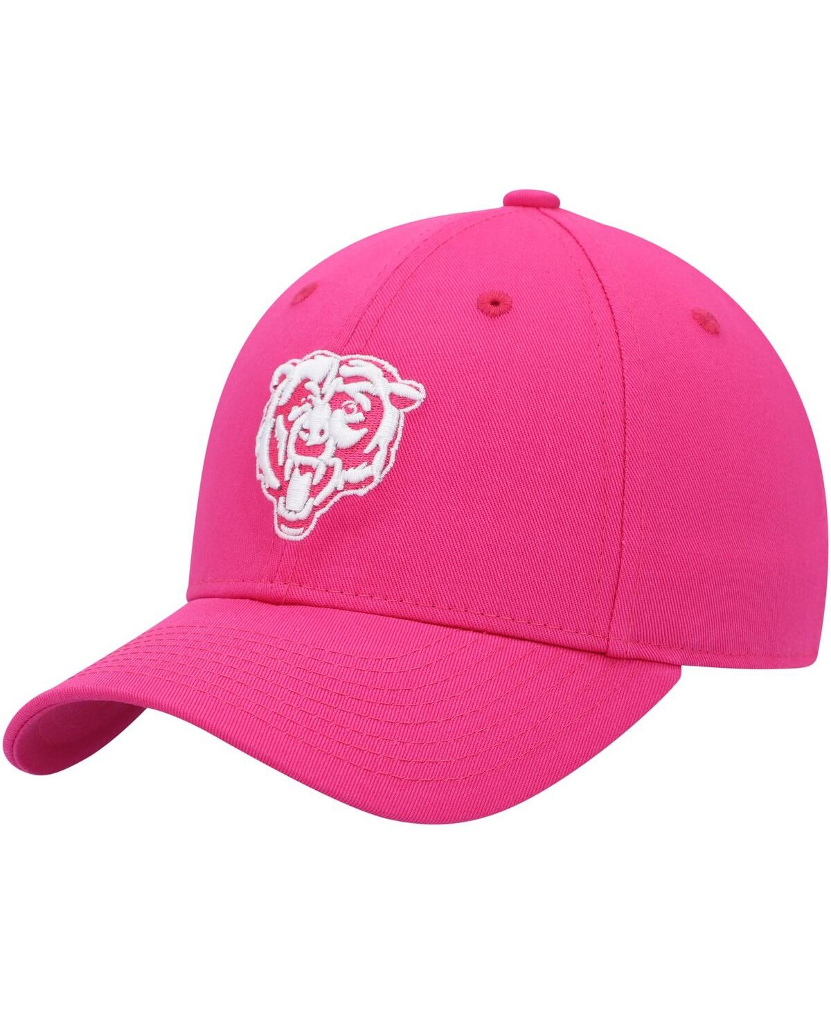 Outerstuff Kids' Big Girls Pink Chicago Bears Structured Adjustable Hat