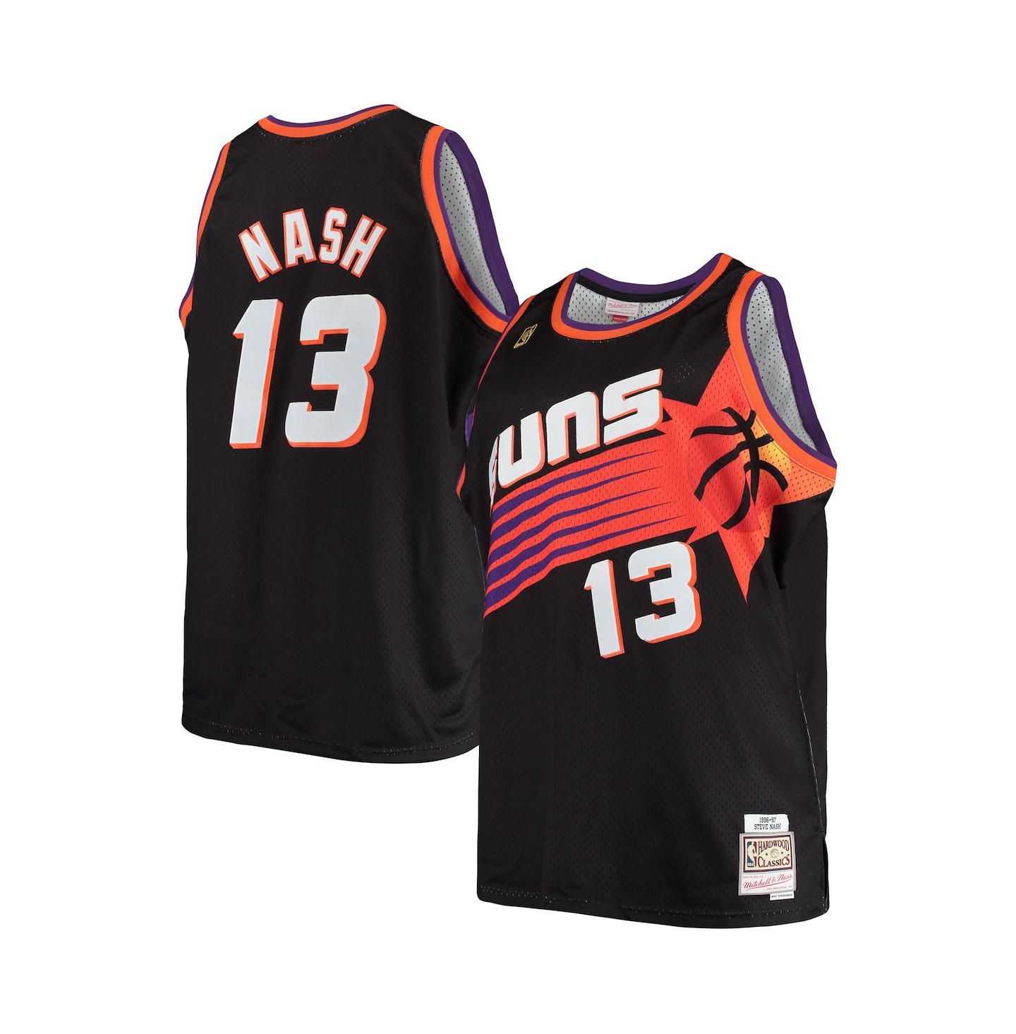 Мужской топ Mitchell & Ness Steve Nash Black Phoenix Suns Big and Tall Hardwood Classics Jersey — фото 1
