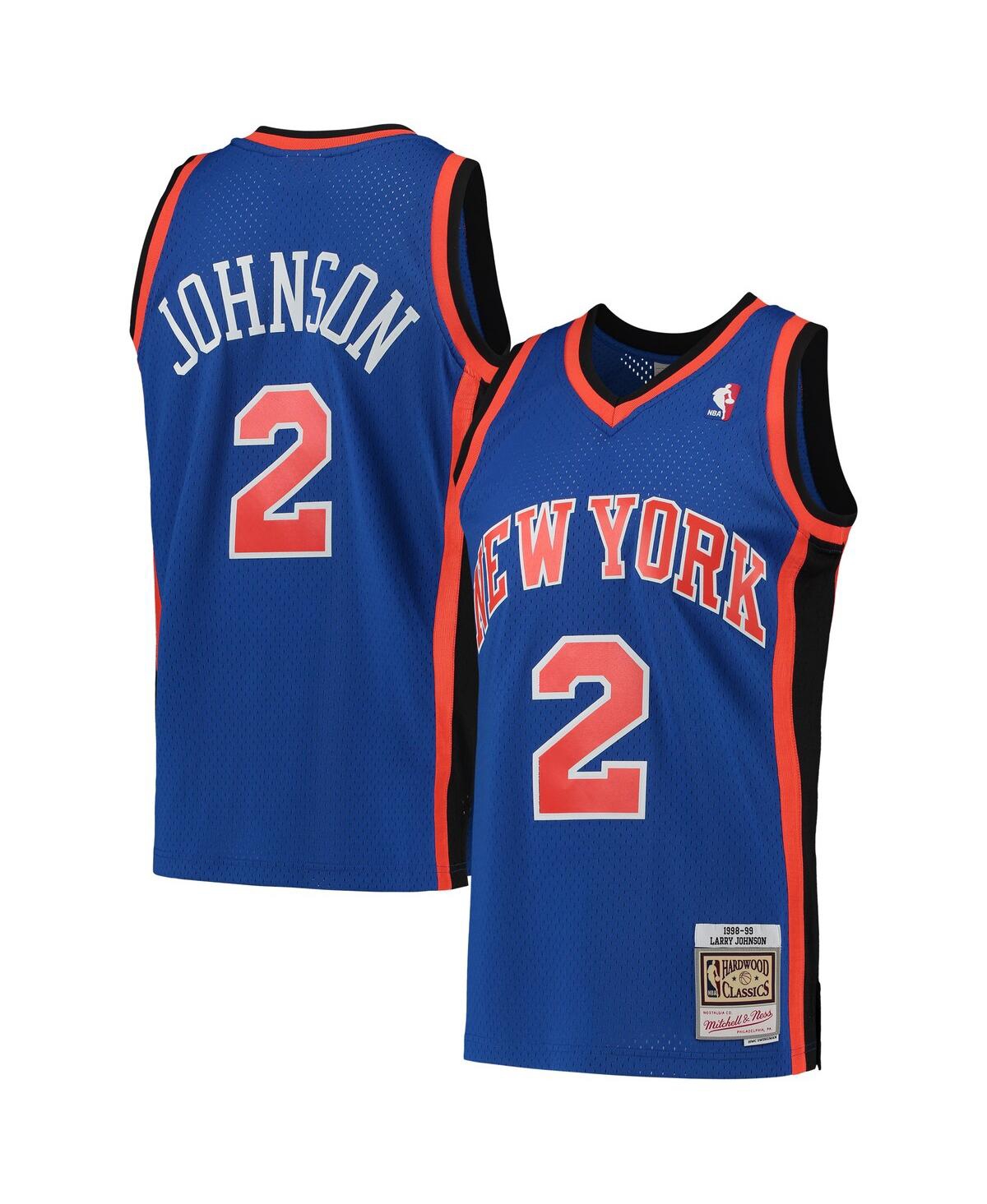 Men's Larry JohnsonNew York Knicks Hardwood Classics 1998-99 Swingman Jersey - Blue