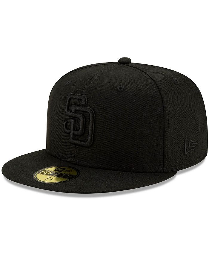 New Era Men's Black San Diego Padres Black on Black 59FIFTY Fitted Hat ...