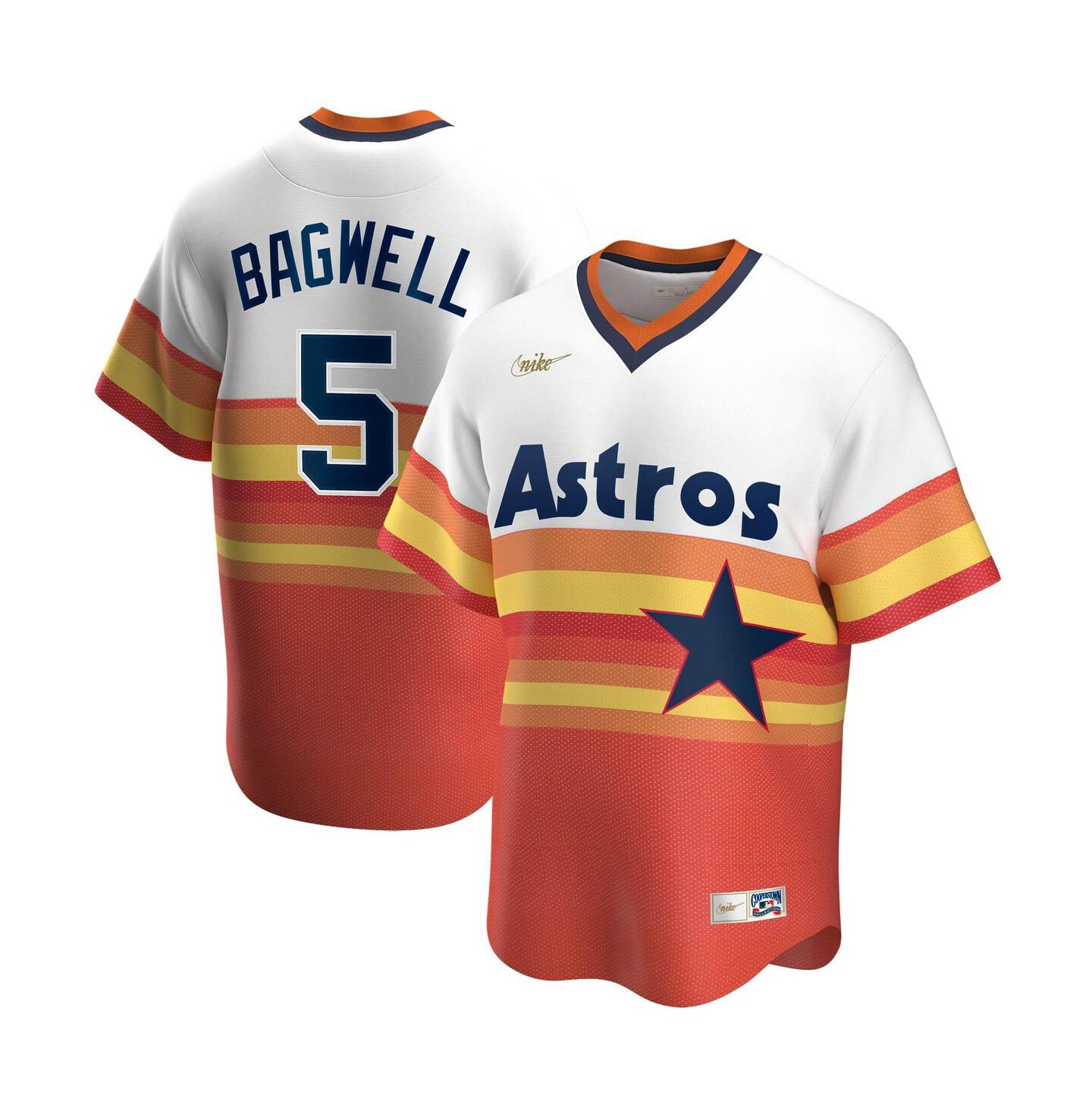 Мужской топ Nike Jeff Bagwell White Houston Astros Home Cooperstown Collection Player Jersey — фото 2