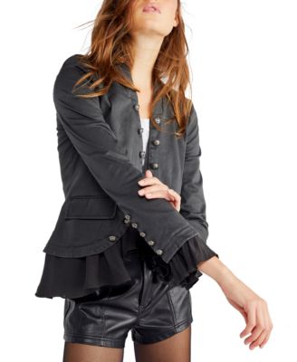 Free People - Ruffles Mixed-Media Jacket