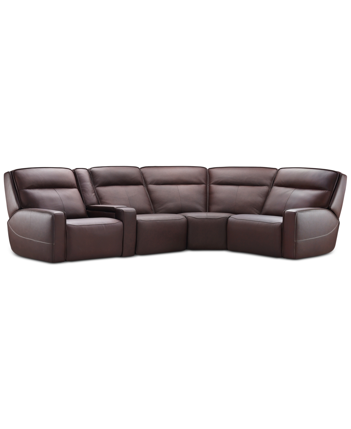 Closeout! Dextan Leather 5-Pc. Sectional with 2 Power Recliners and 1 Usb Console, Created for Macy's