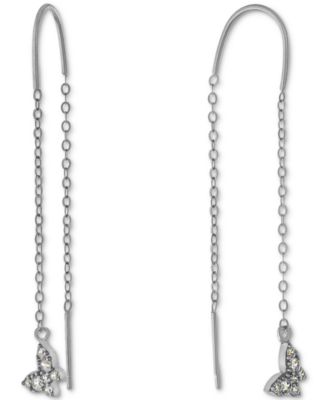 Cubic Zirconia Butterfly Threader Earrings