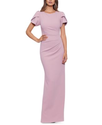 XSCAPE Puff-Sleeve Ruched Gown - Macy's