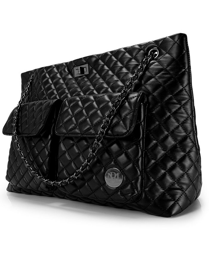 Badgley Mischka Quilted Faux Leather & Faux Pearl Crossbody Bag in
