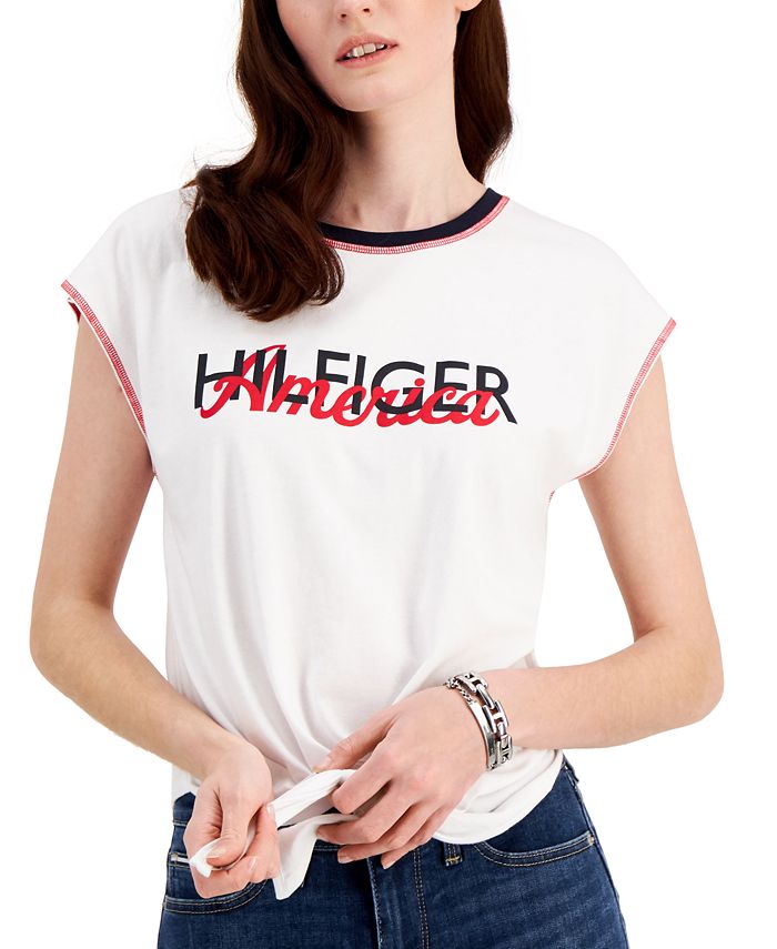 tommy hilfiger tie front shirt