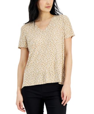 Alfani - Step-Hem V-Neck T-Shirt