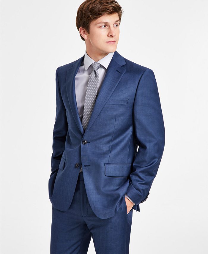 Calvin Klein Body Slim Fit Grey Sharkskin Suit Jacket in Gray for