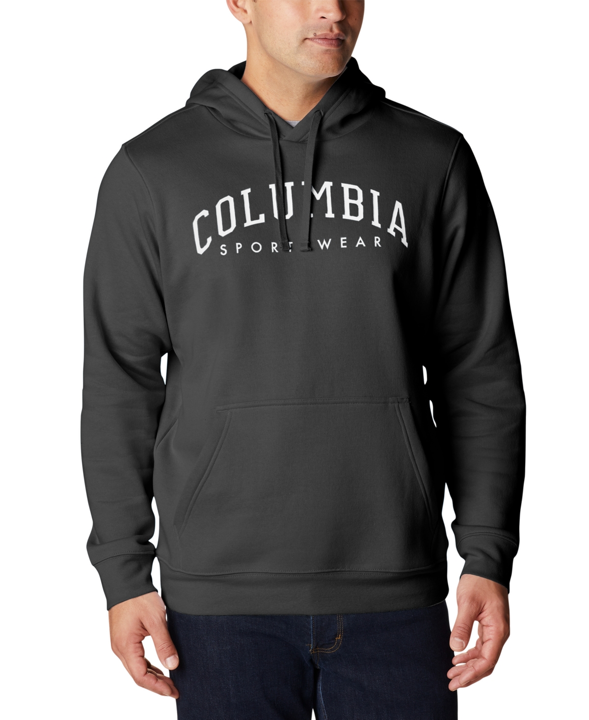Columbia Men's Varsity Logo Trek Hoodie In Charcoal Heather White ...
