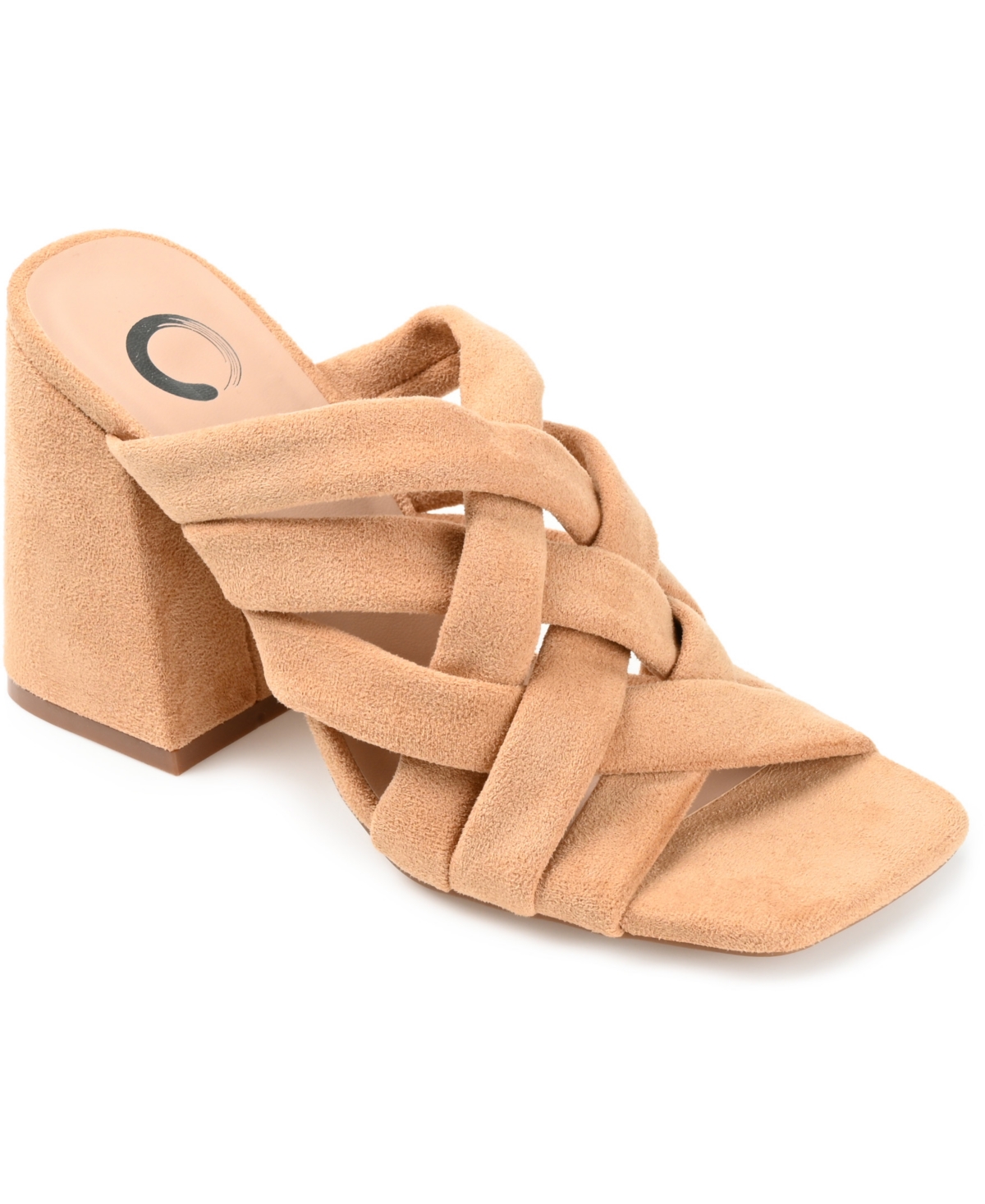 Shop Journee Collection Women's Dorisa Woven Block Heel Sandals In Tan