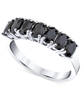 Macy's - Onyx Seven Stone Oval Ring in Sterling Silver