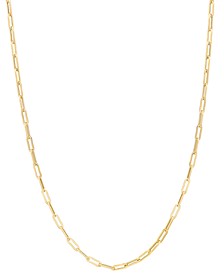 Paperclip Link Chain Necklace Collection 16"-20" in 14k Gold