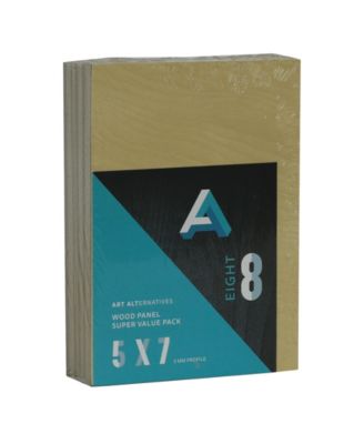 Art Alternatives Wood Panel Super Value Pack, Uncradled, 5" x 7" , 8 ...