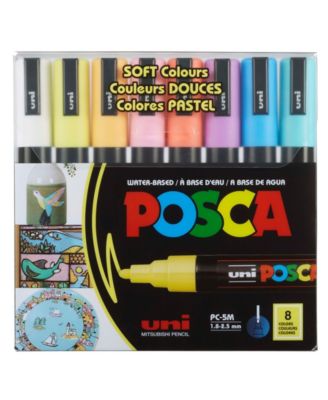 Posca 8-Color Paint Marker Set, Pc-5M Medium, Soft Colors