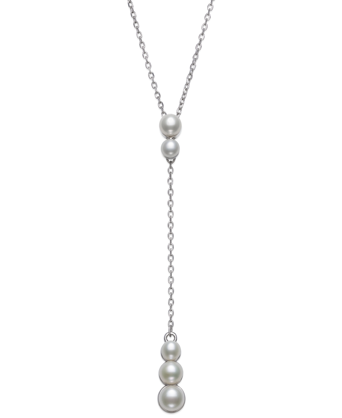 BELLE DE MER BELLE DE MER CULTURED FRESHWATER PEARL (4-6MM) LARIAT NECKLACE IN STERLING SILVER, 16" + 2" EXTENDER