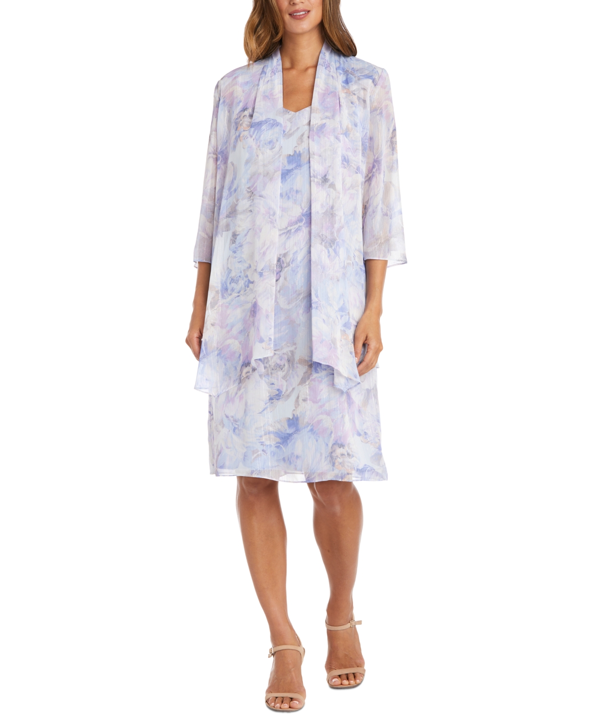 R & M Richards Floralprint Jacket Dress In Lilac ModeSens