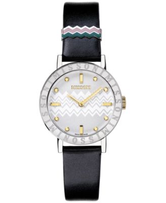 Missoni - Women's Swiss M2 Black Leather Strap Watch 35mm