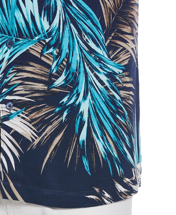 Cubavera Men's Big & Tall Tropical Palm-Print Textured Shirt - Macy's