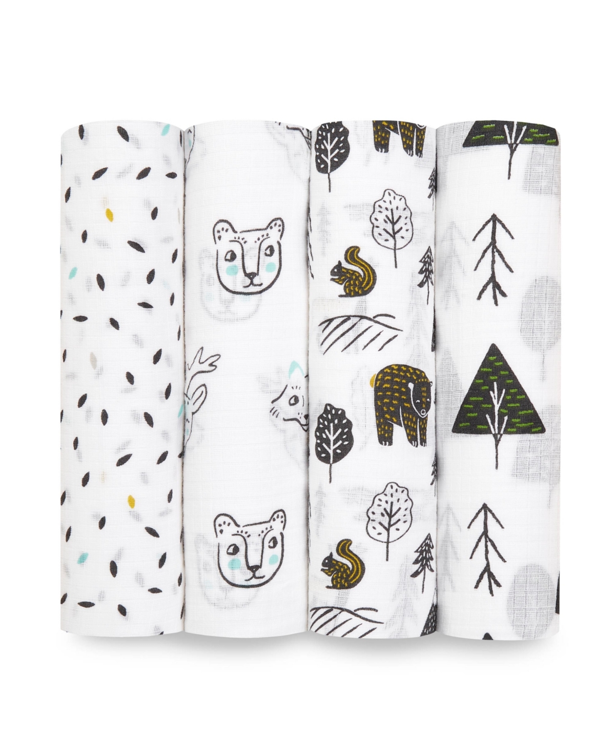 Aden By Aden + Anais Baby Boys Or Baby Girls Swaddle Blankets, Pack Of 4 In Black,white