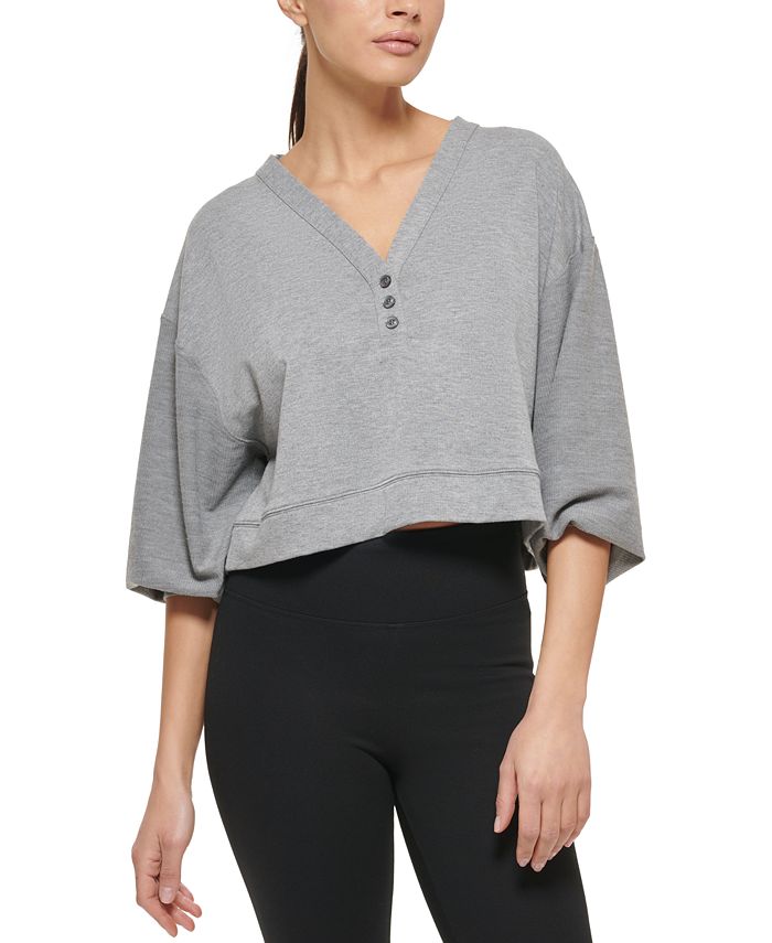 Cropped henley sweatshirt 2025