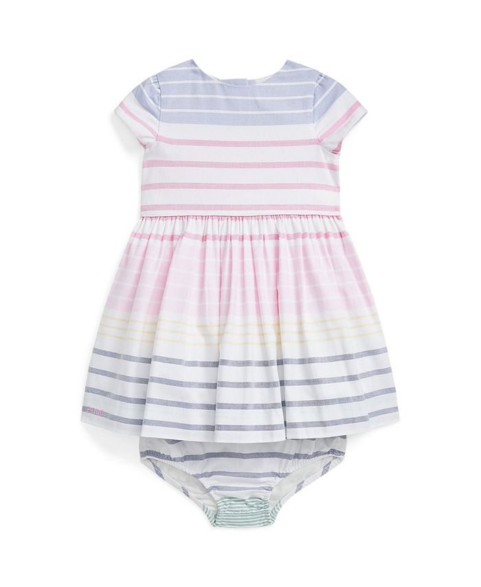 Polo Ralph Lauren Baby Girls Striped Oxford Dress and Bloomer Macy's