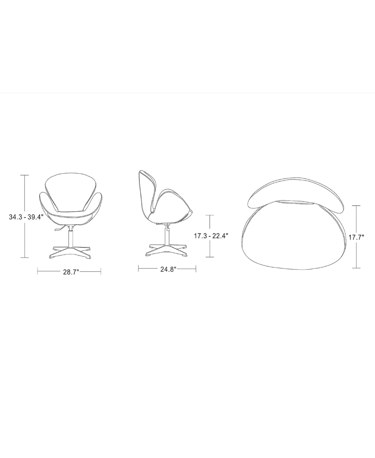 Manhattan Comfort Raspberry Adjustable Swivel Chair