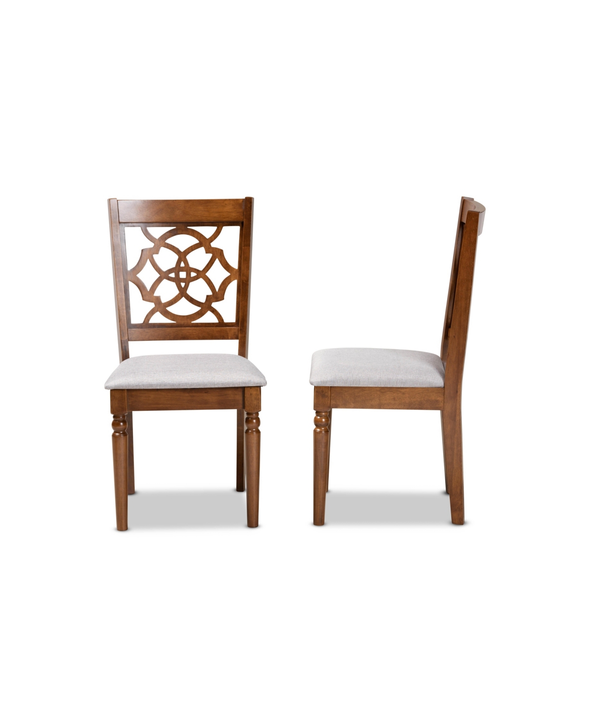 Renaud Modern and Contemporary Wood Dining Chair Set, 2 Piece - Walnut Brown