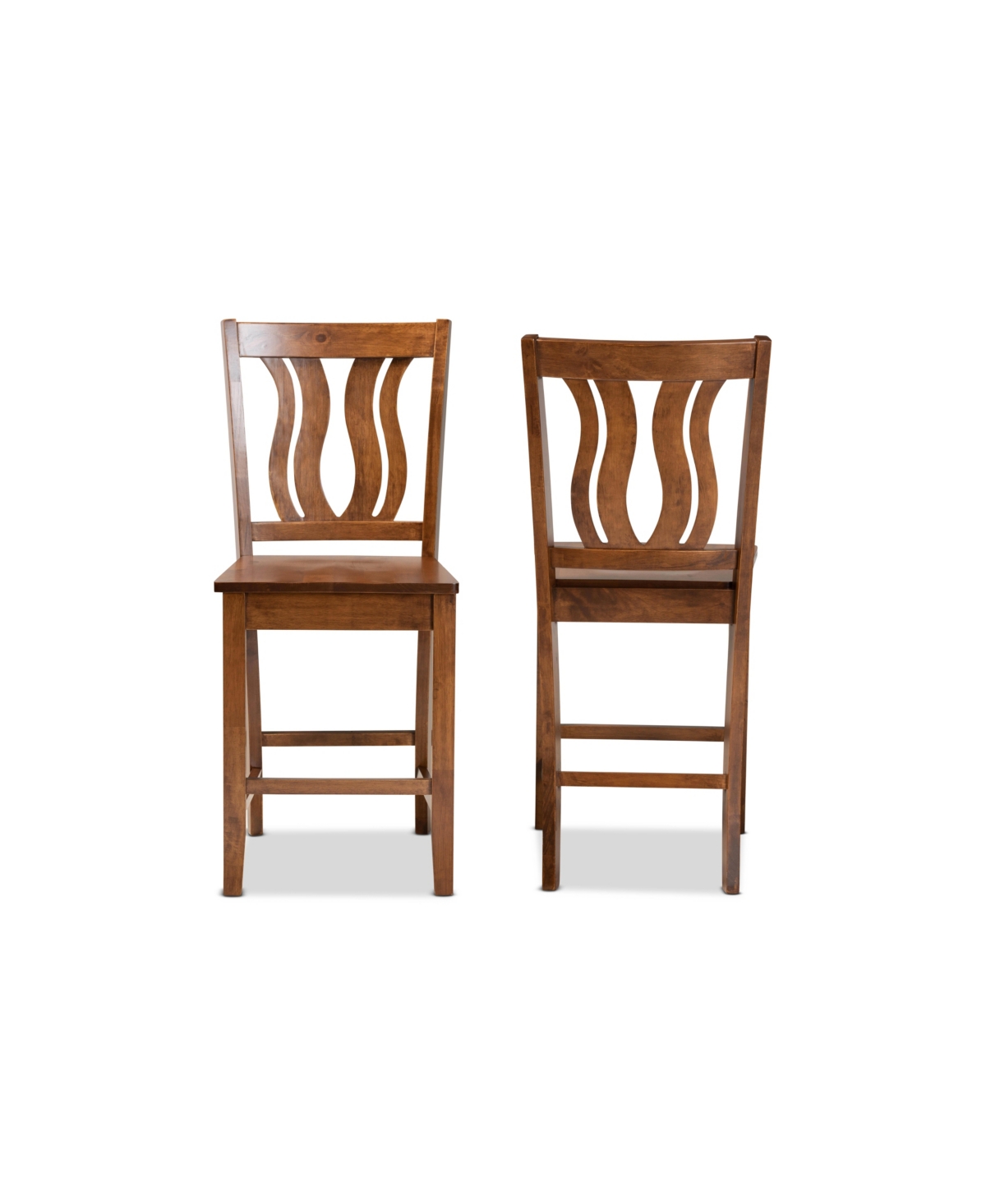 Fenton Modern and Contemporary Transitional Wood Counter Stool Set, 2 Piece