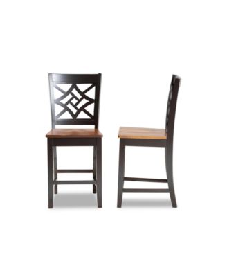 Nicolette Modern and Contemporary Wood Counter Stool Set, 2 Piece