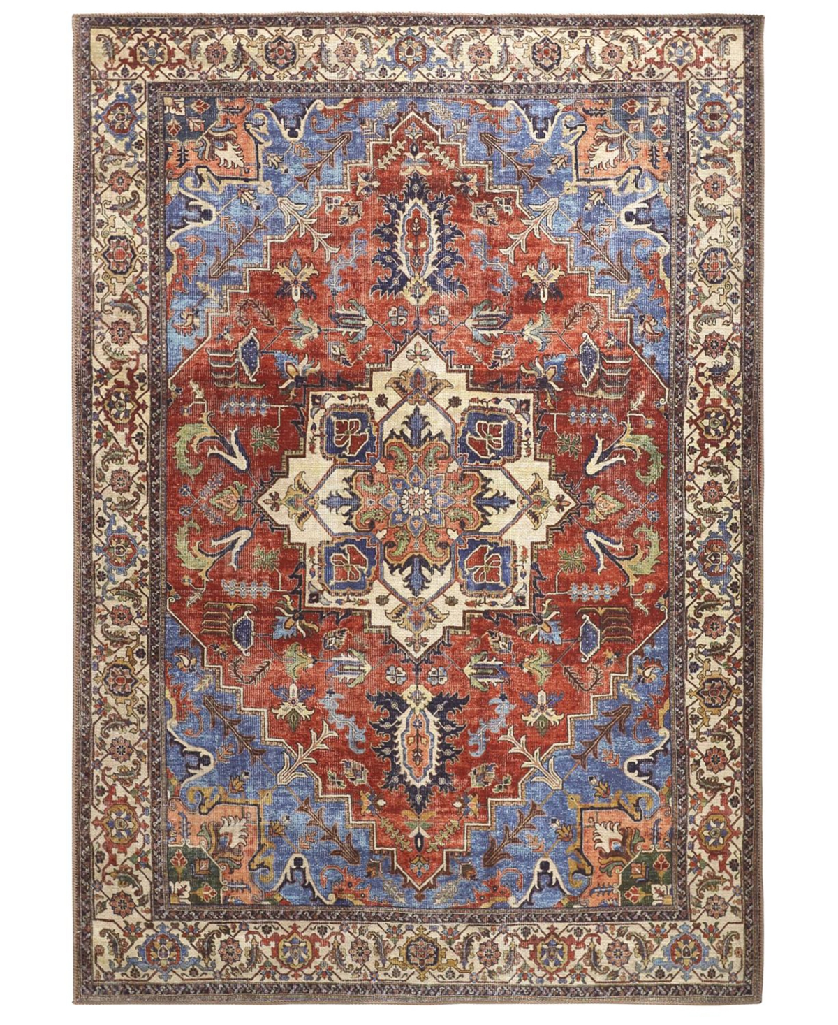 Simply Woven Percy R39ah 5'3" X 7'6" Area Rug In Rust,blue