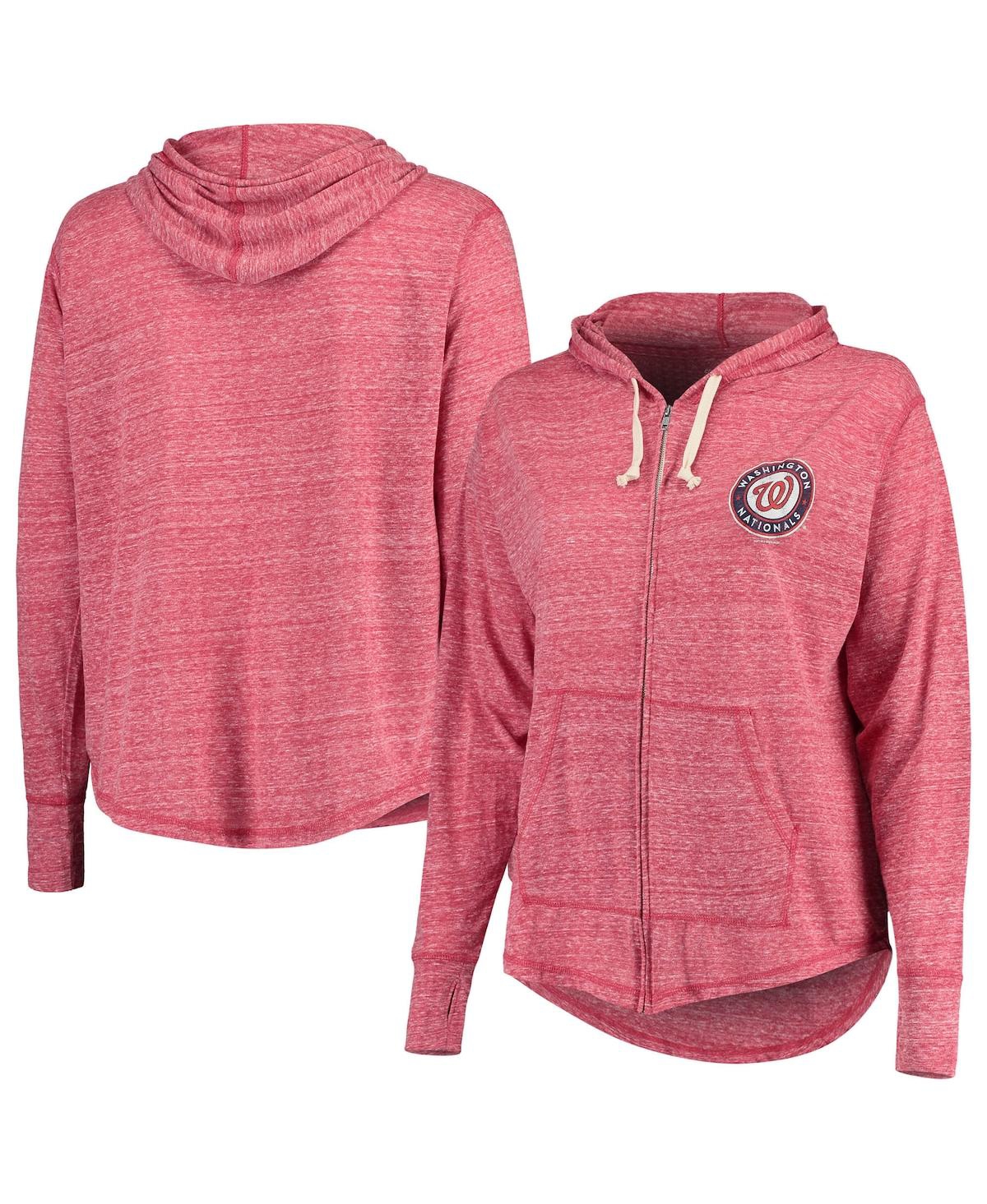 Women's Soft As A Grape Red Washington Nationals Plus Size Full-Zip Hoodie - Red