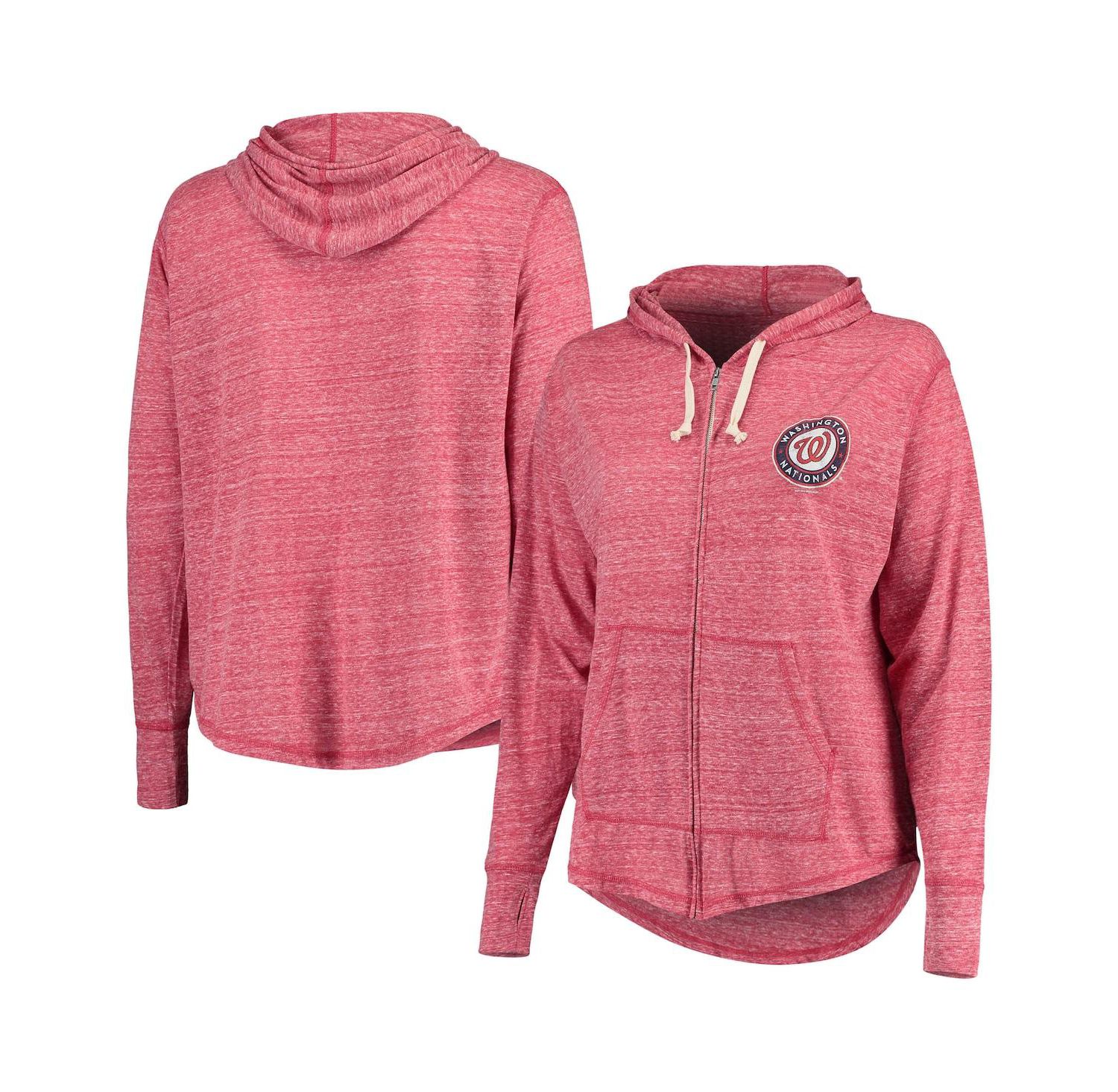 Women's Red Washington Nationals Plus Size Full-Zip Hoodie