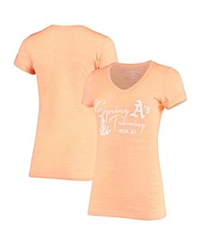 Women's Heather Orange Oakland Athletics Spring Training Tri-Blend V-Neck T-shirt