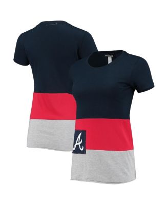 Refried Apparel Women's Navy Atlanta Braves Fitted T-shirt - Macy's