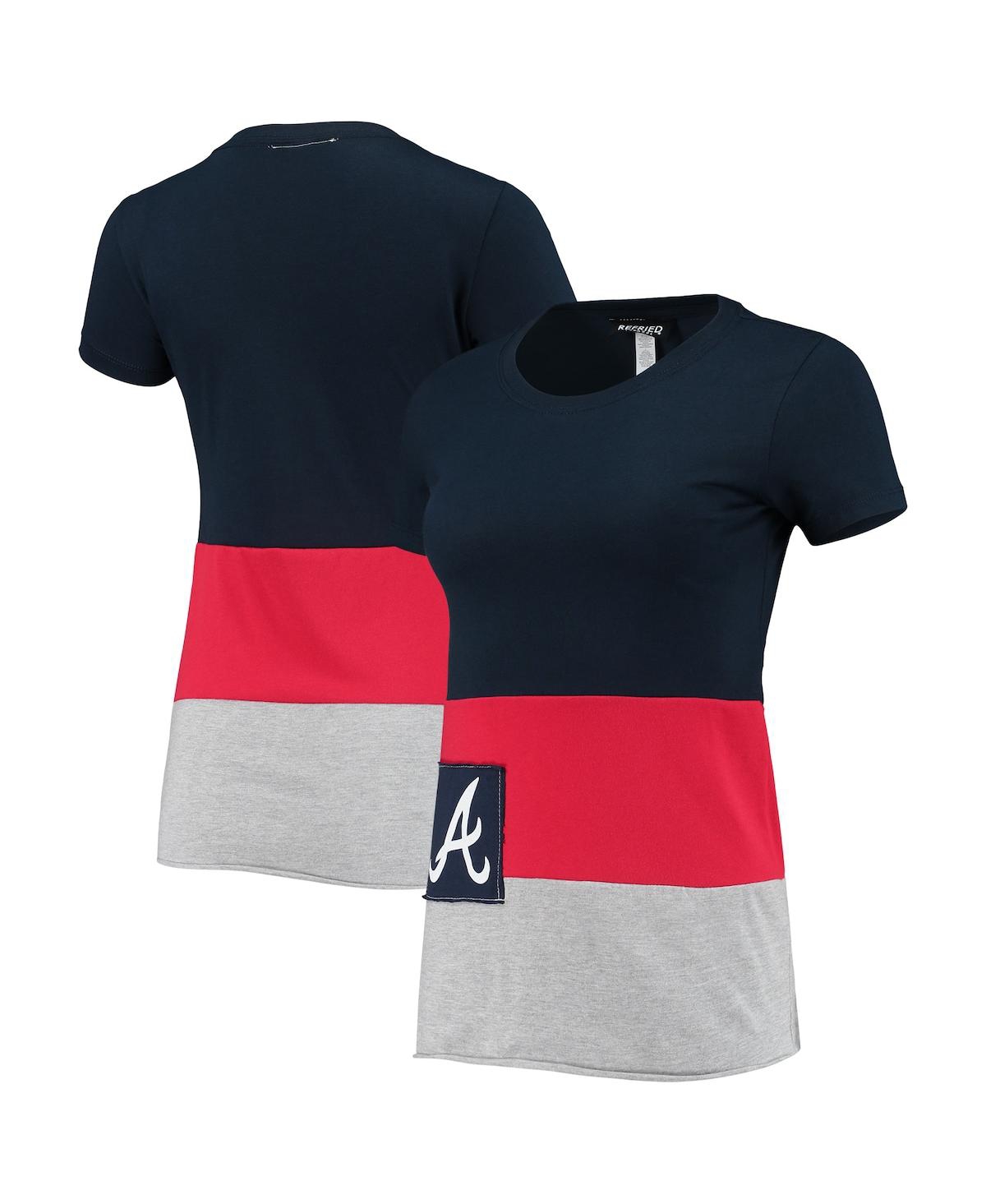 Women's Refried Apparel Navy Atlanta Braves Fitted T-shirt - Navy