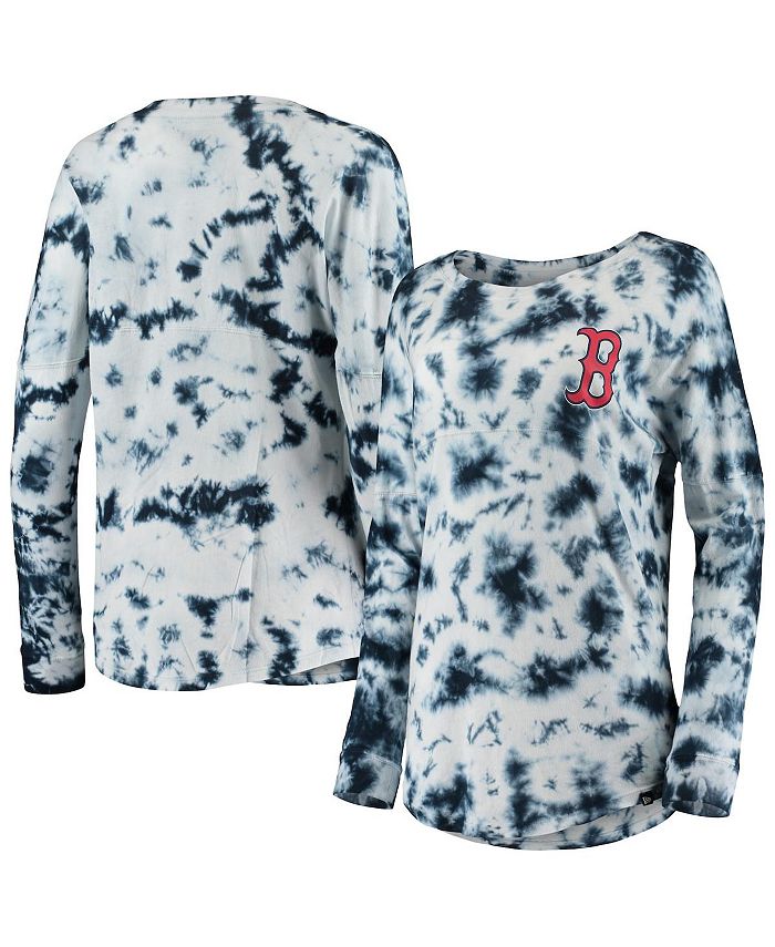 Women's New Era White Boston Red Sox Tie-Dye Full-Zip Hoodie