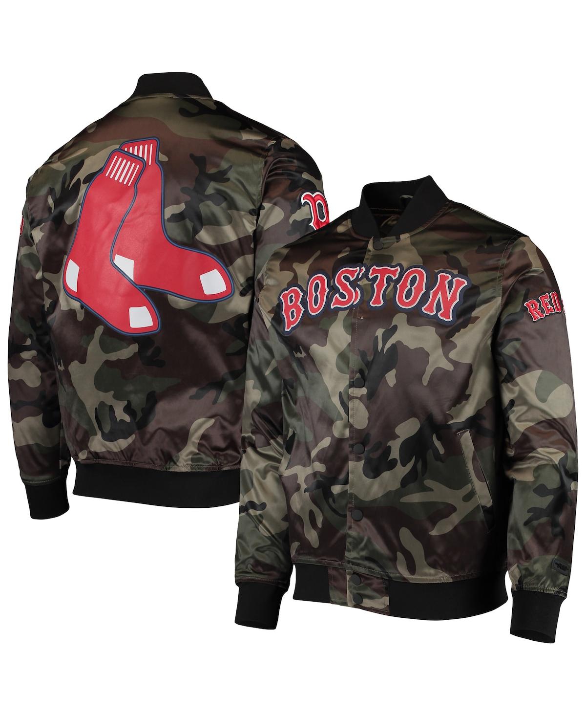 Shop Pro Standard Men's  Camo Boston Red Sox Satin Full-snap Jacket