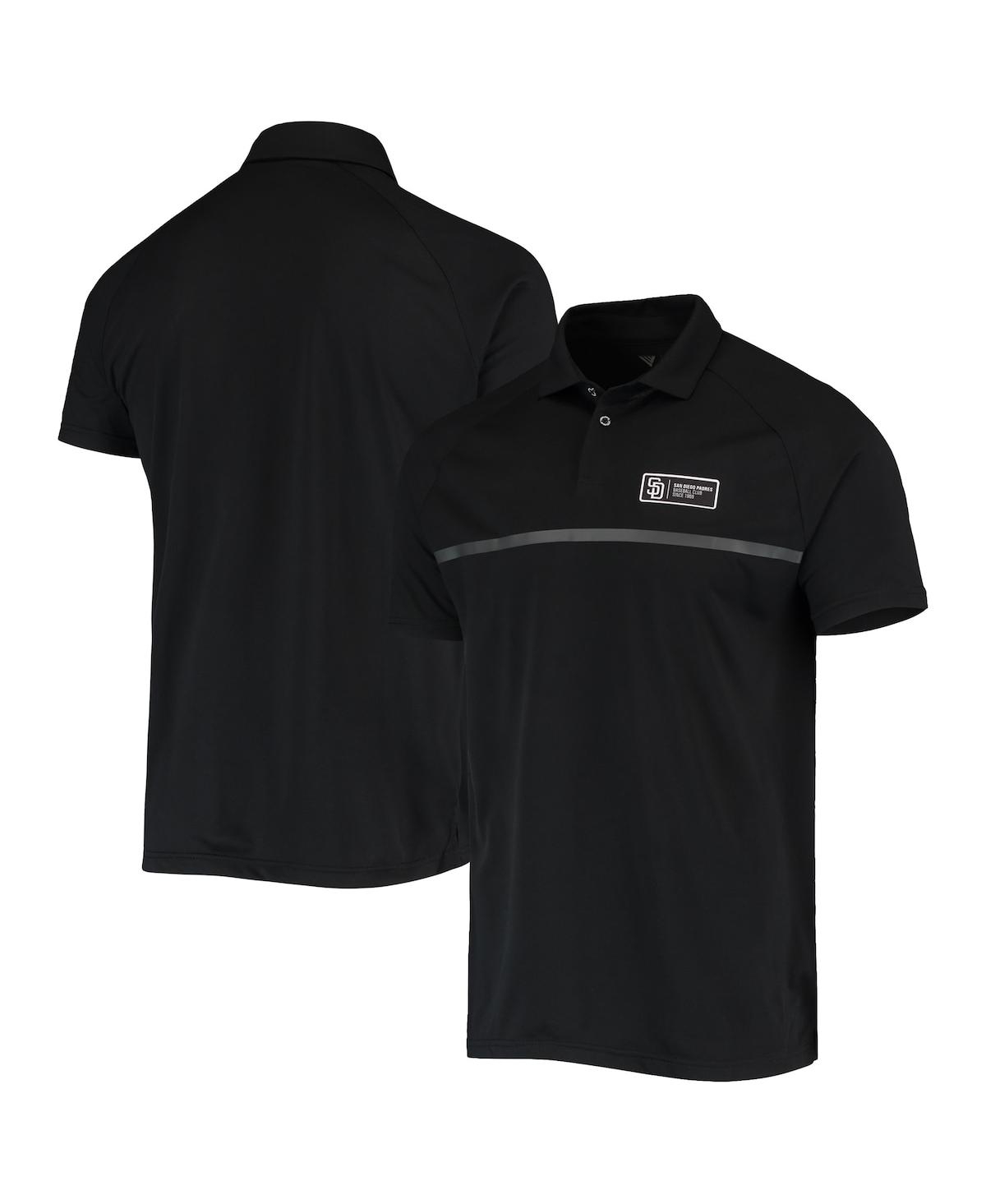 Men's Levelwear Black San Diego Padres Sector Raglan Polo Shirt - Black