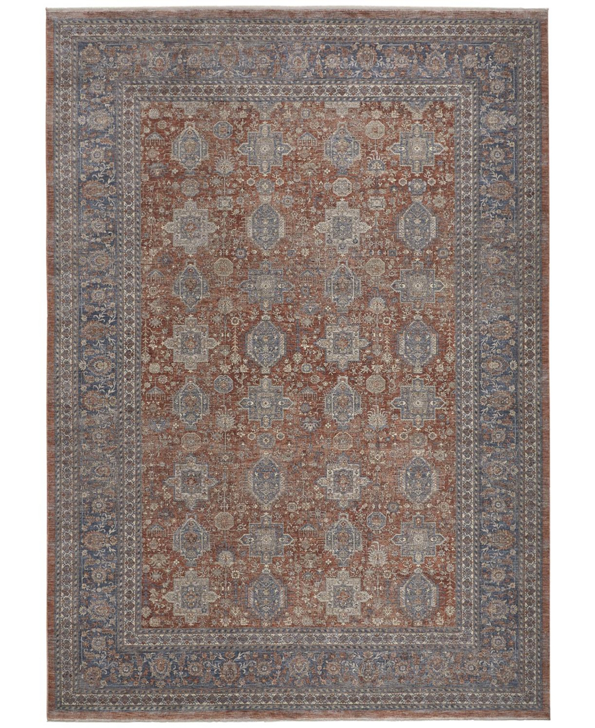 Simply Woven Marquette R3761 2' X 3' Area Rug In Rust,blue